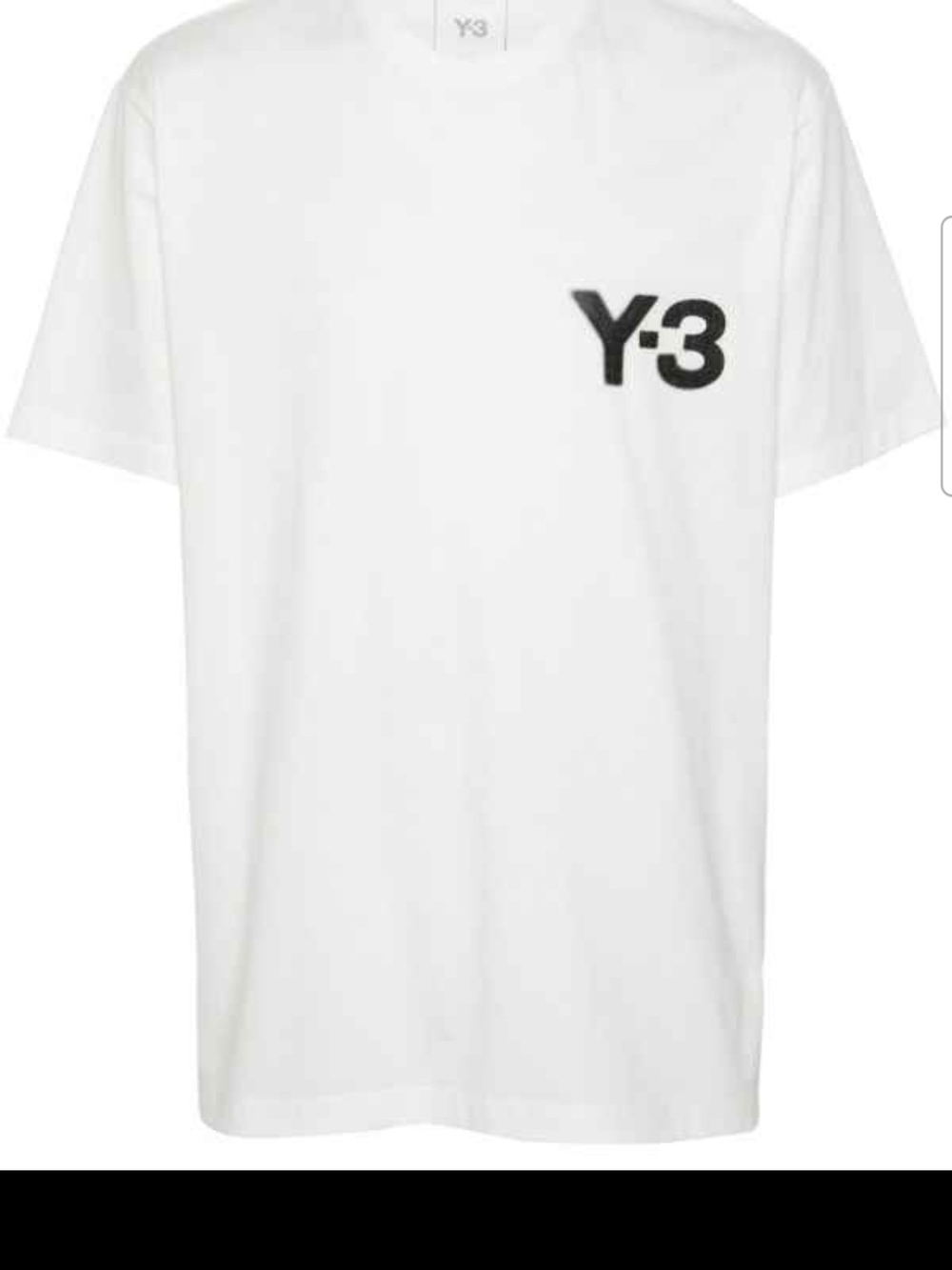 Y-3 White Short Sleeve Crew Tee with Black Logo